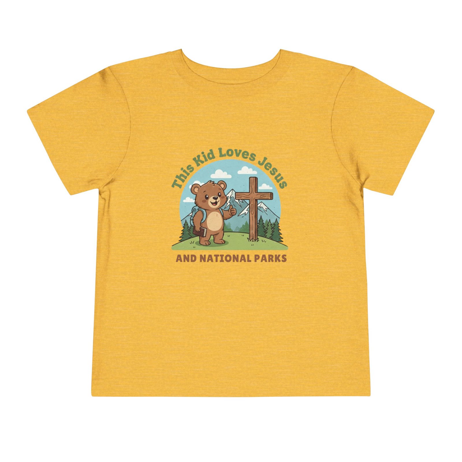 This Kid Loves Jesus and National Parks Toddler T-Shirt - Christian Adventure Shirt with Bear & Mountains, Outdoor Kids Tee - Image 7