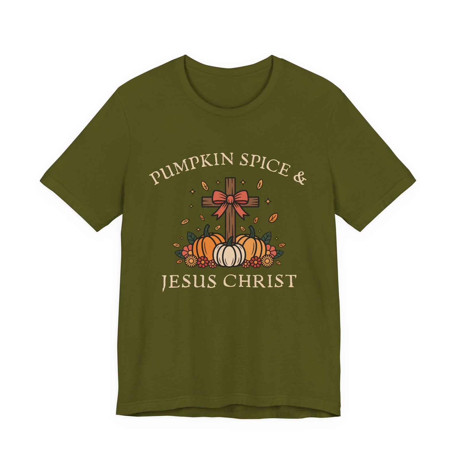 Pumpkin Spice and Jesus Christ - Bella Canvas Unisex T-shirt, Christian Fall Apparel, Faith & Coffee - Image 7