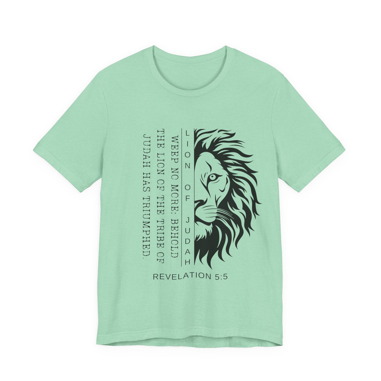 Lion of Judah Shirt - Unisex Bella Canvas Christian T-Shirt with Revelation 5:5, Bible Verse Lion Head Graphic Tee - Image 9