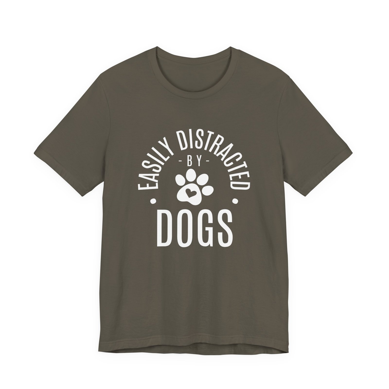 Easily Distracted by Dogs Shirt - Unisex Bella Canvas T-Shirt with Paw Print, Dog Lover Graphic Tee, Funny Pet Owner Gift - Image 5