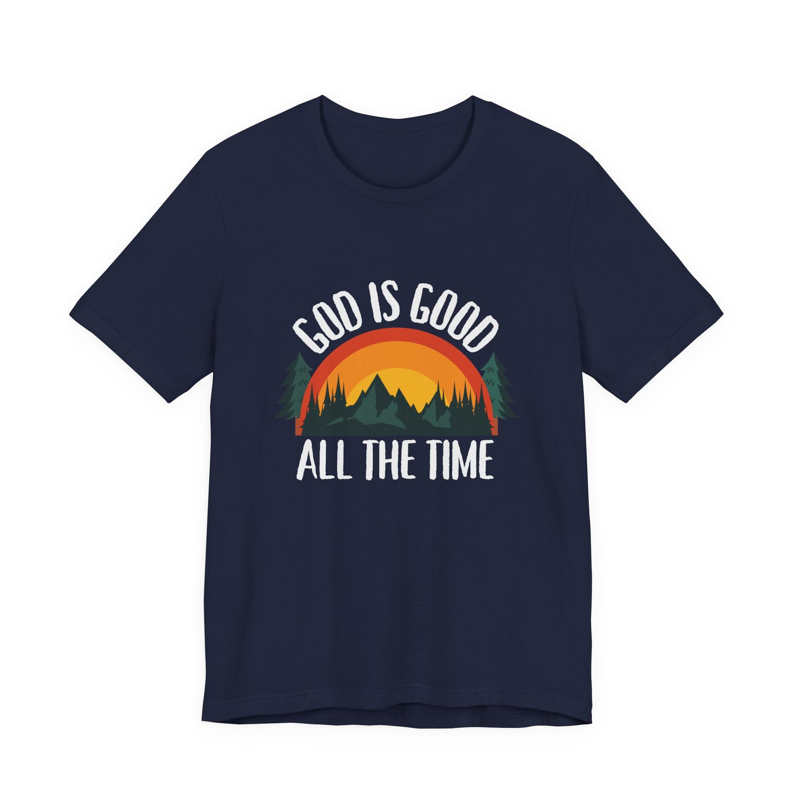 God Is Good All the Time Shirt Retro - Vintage Forest Design, Unisex Christian T-Shirt, Faith Graphic Tee - Image 14