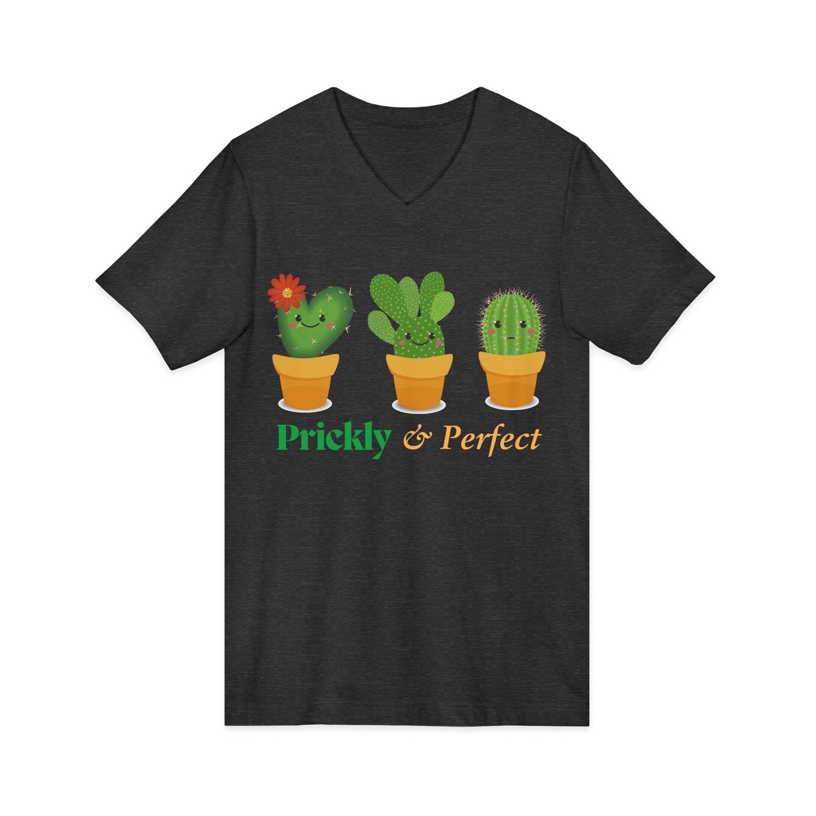 Cactus Love V-Neck Tee - Prickly & Perfect T-Shirt for Plant Lovers, Cute Garden Gift, Summer Casual Wear, Eco-Friendly Style - Image 6