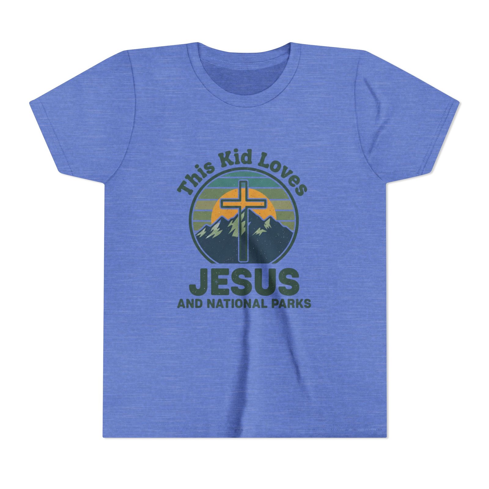 This Kid Loves Jesus and National Parks Youth T-Shirt - Christian Outdoor Kids Tee, Faith & Adventure Shirt - Image 5