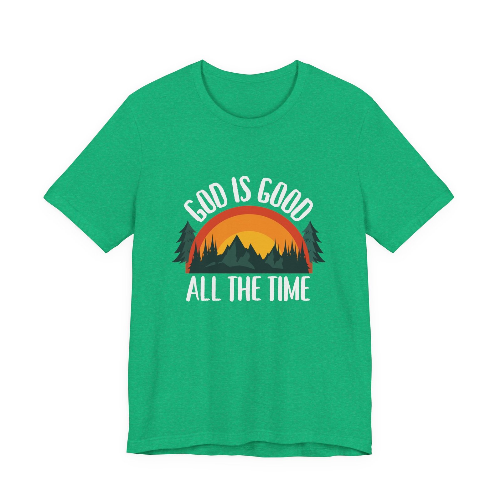 God Is Good All the Time Shirt Retro - Vintage Forest Design, Unisex Christian T-Shirt, Faith Graphic Tee - Image 6