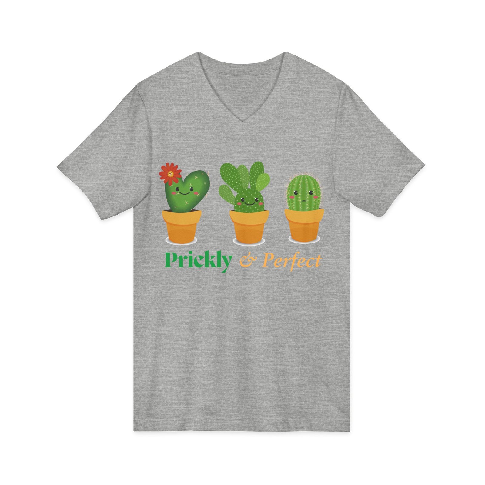 Cactus Love V-Neck Tee - Prickly & Perfect T-Shirt for Plant Lovers, Cute Garden Gift, Summer Casual Wear, Eco-Friendly Style - Image 5