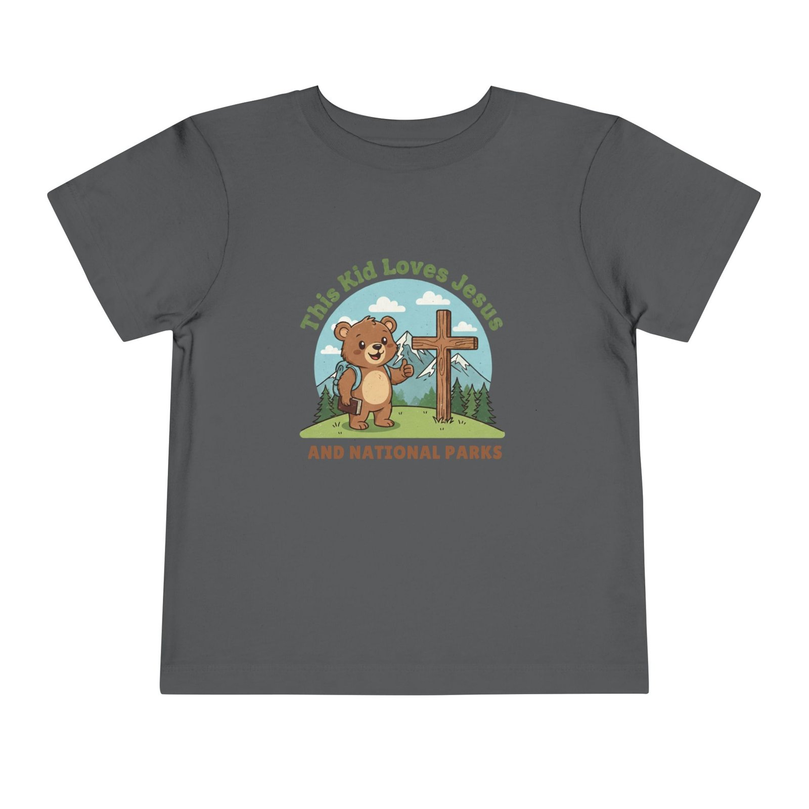 This Kid Loves Jesus and National Parks Toddler T-Shirt - Christian Adventure Shirt with Bear & Mountains, Outdoor Kids Tee - Image 8