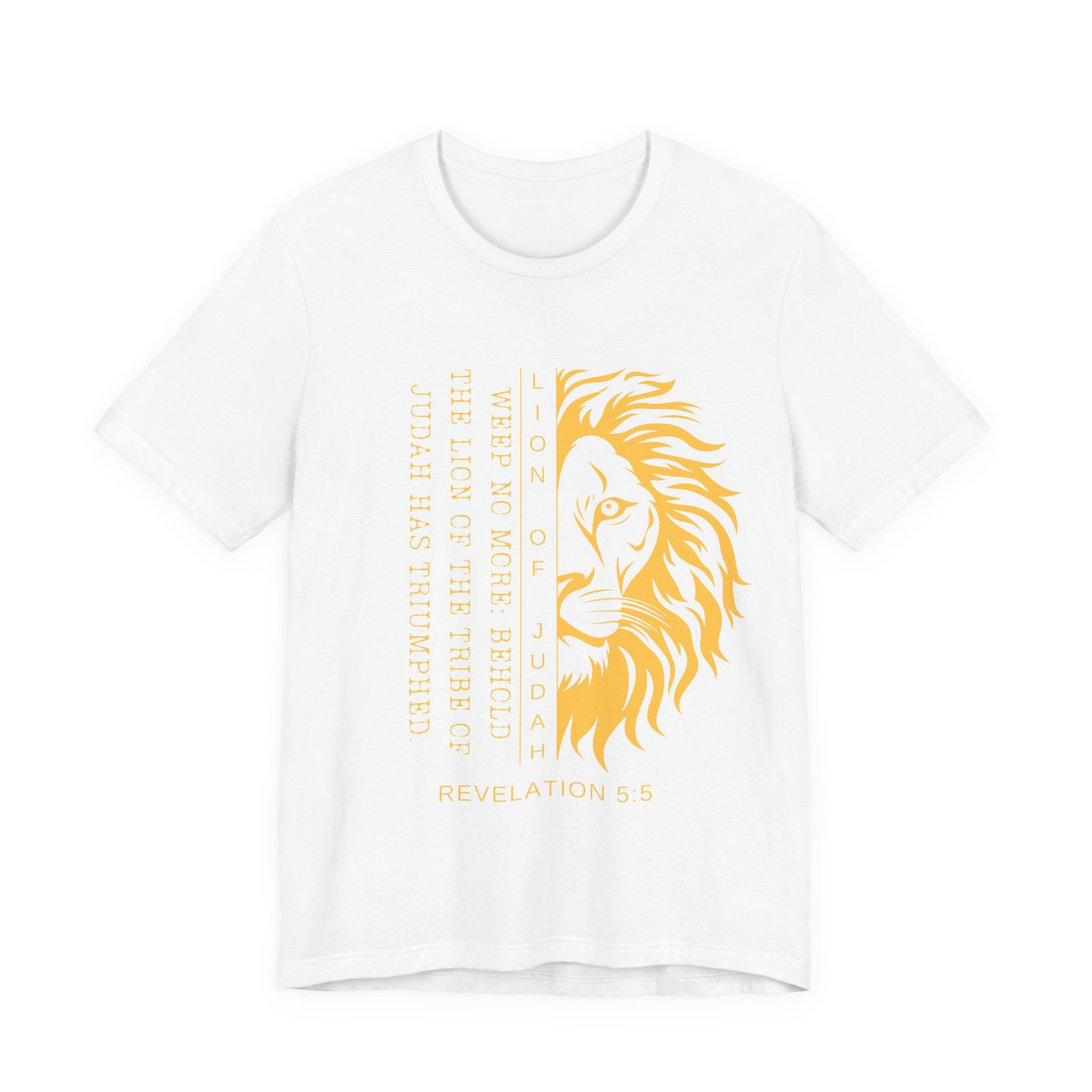 Lion of Judah Shirt - Unisex Bella Canvas Christian T-Shirt with Revelation 5:5, Bible Verse Lion Head Graphic Tee - Image 2
