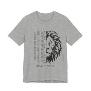 Lion of Judah Shirt - Unisex Bella Canvas Christian T-Shirt with Revelation 5:5, Bible Verse Lion Head Graphic Tee