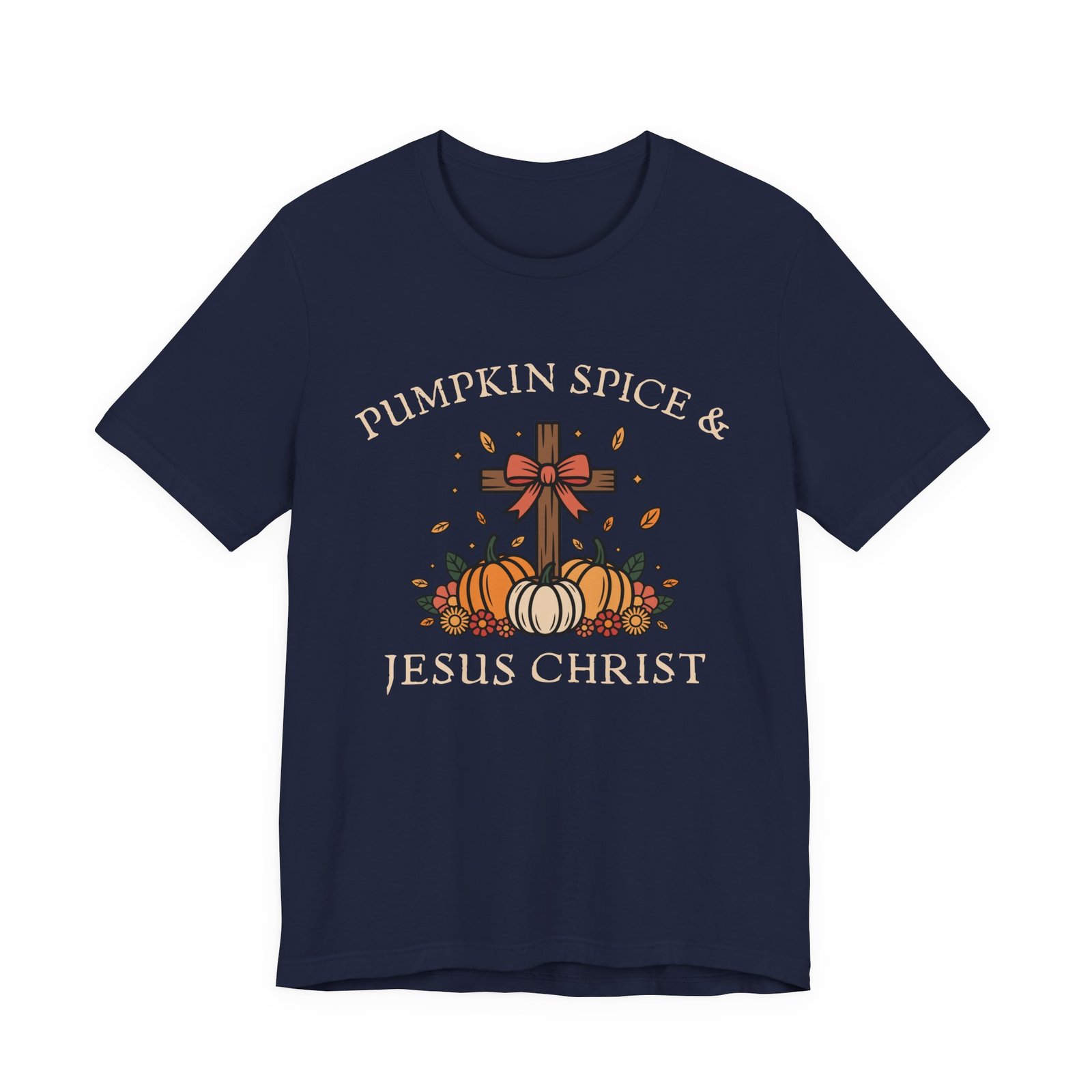 Pumpkin Spice and Jesus Christ - Bella Canvas Unisex T-shirt, Christian Fall Apparel, Faith & Coffee - Image 15