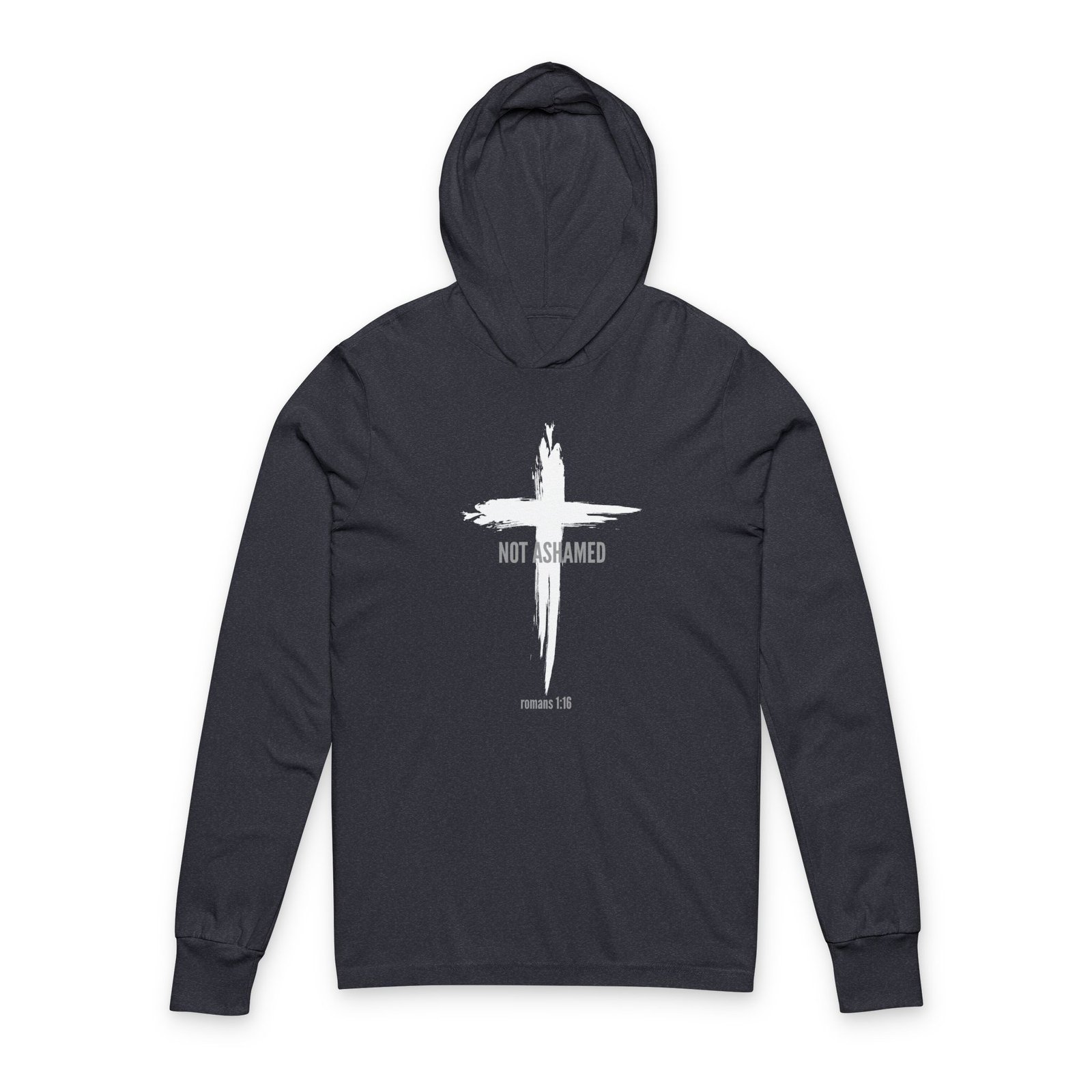 Not Ashamed Hoodie - Bella Canvas Unisex Christian Hoodie with Cross & Romans 1:16, Faith Graphic Sweatshirt, Bible Verse Apparel - Image 5