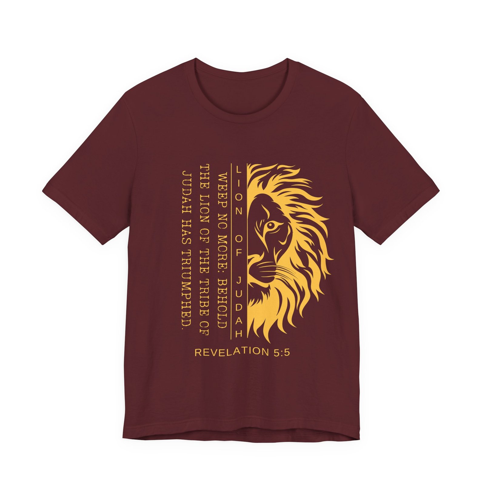 Lion of Judah Shirt - Unisex Bella Canvas Christian T-Shirt with Revelation 5:5, Bible Verse Lion Head Graphic Tee - Image 13