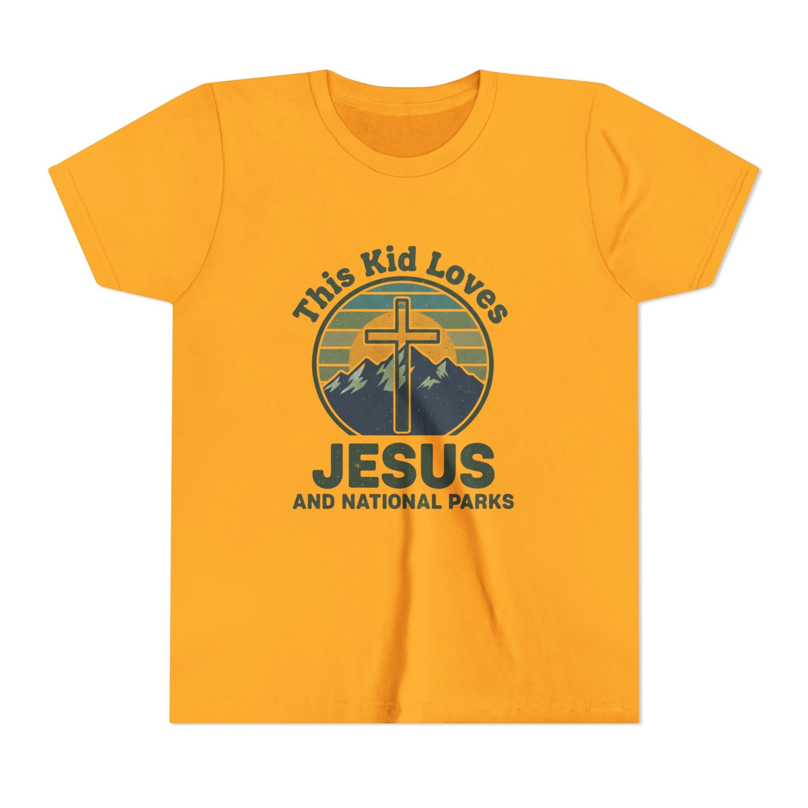 This Kid Loves Jesus and National Parks Youth T-Shirt - Christian Outdoor Kids Tee, Faith & Adventure Shirt - Image 4