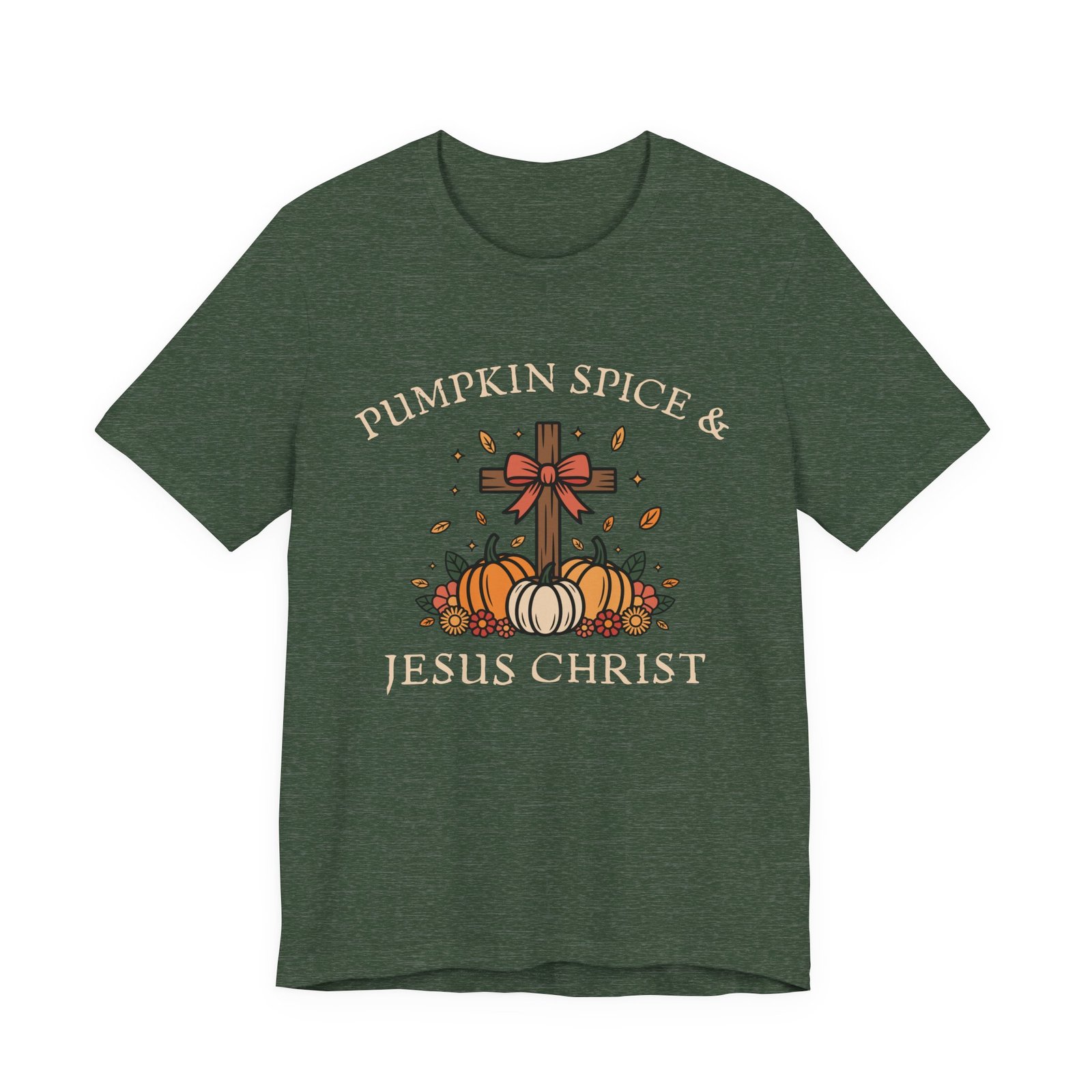 Pumpkin Spice and Jesus Christ - Bella Canvas Unisex T-shirt, Christian Fall Apparel, Faith & Coffee - Image 11