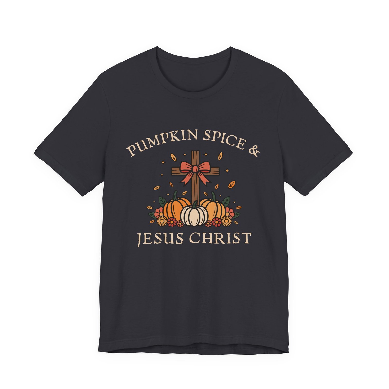 Pumpkin Spice and Jesus Christ - Bella Canvas Unisex T-shirt, Christian Fall Apparel, Faith & Coffee - Image 8
