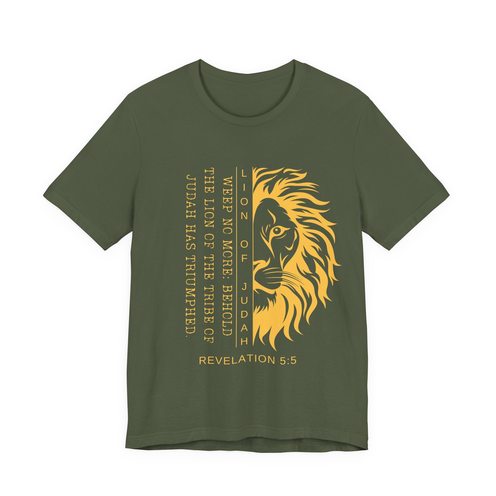 Lion of Judah Shirt - Unisex Bella Canvas Christian T-Shirt with Revelation 5:5, Bible Verse Lion Head Graphic Tee - Image 6