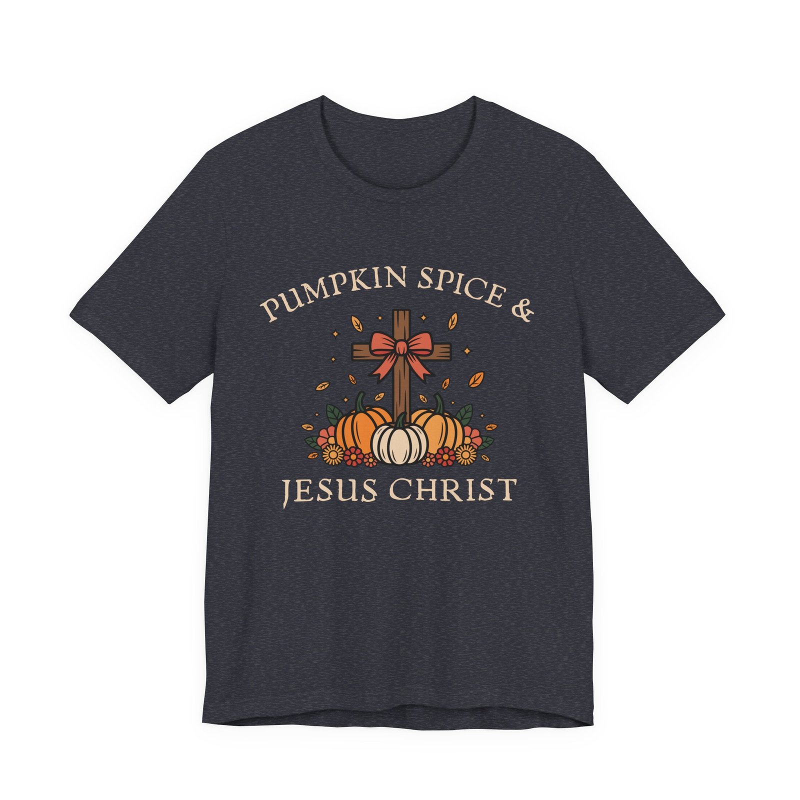 Pumpkin Spice and Jesus Christ - Bella Canvas Unisex T-shirt, Christian Fall Apparel, Faith & Coffee - Image 14