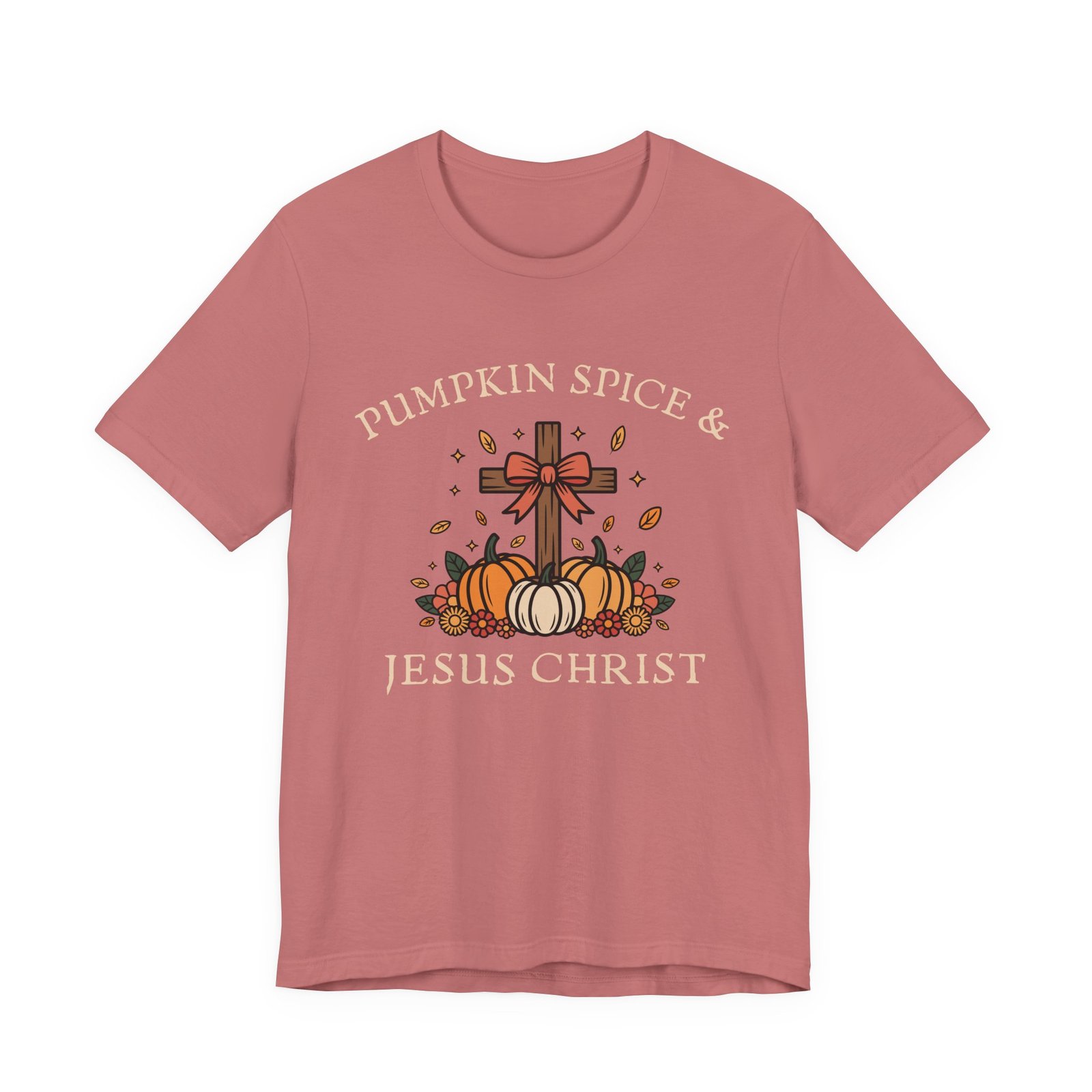 Pumpkin Spice and Jesus Christ - Bella Canvas Unisex T-shirt, Christian Fall Apparel, Faith & Coffee - Image 2