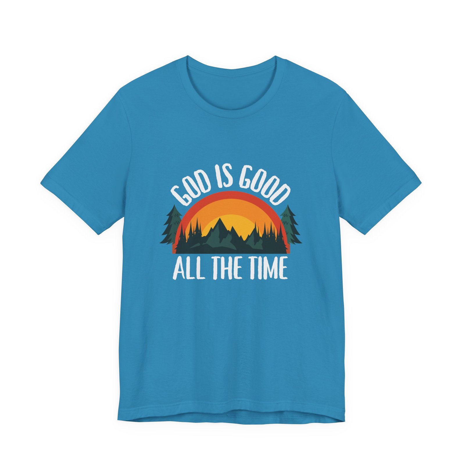 God Is Good All the Time Shirt Retro - Vintage Forest Design, Unisex Christian T-Shirt, Faith Graphic Tee - Image 8