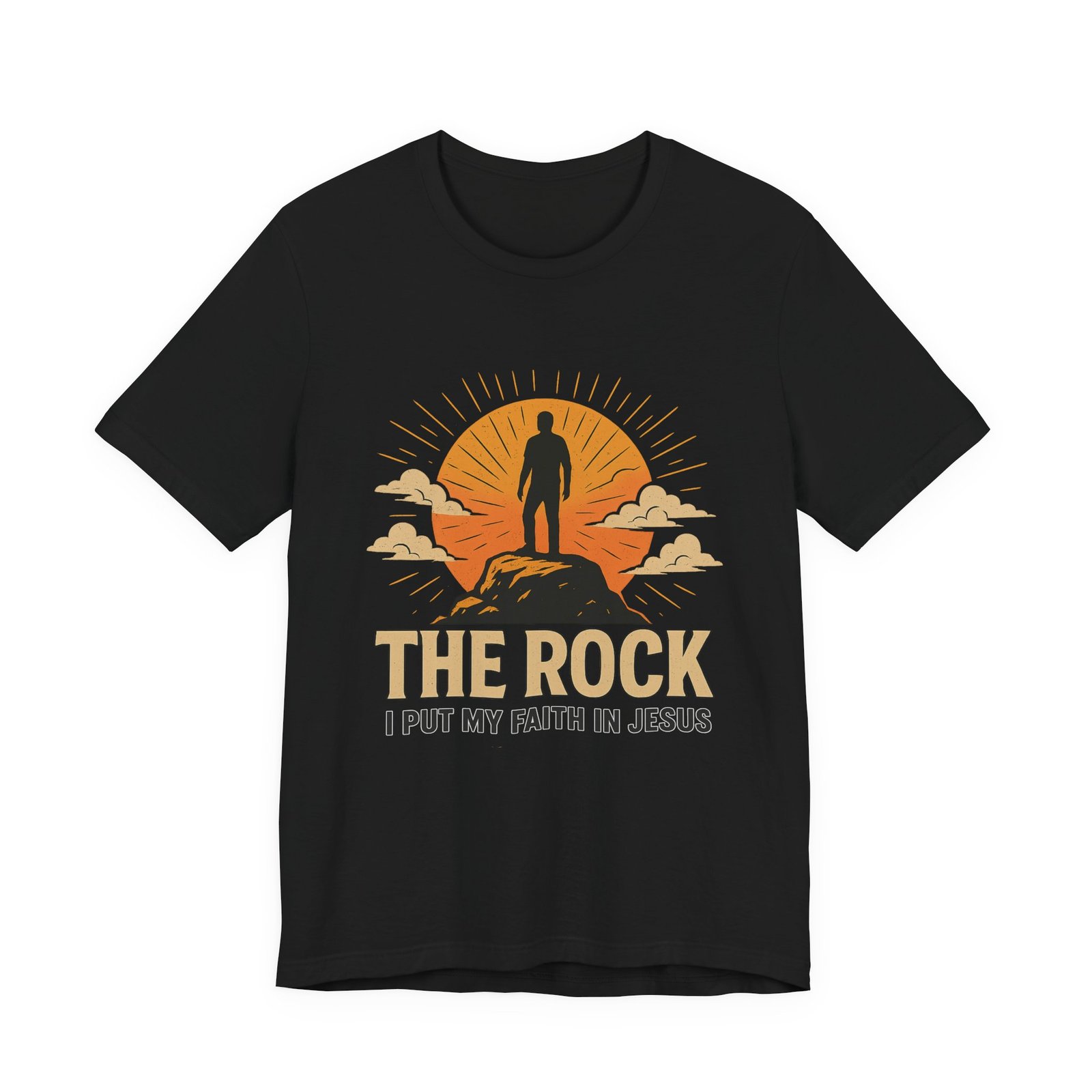 The Rock Shirt: Bella Canvas Unisex Christian T-Shirt, I Put My Faith in Jesus Worship Song Inspired Graphic Tee