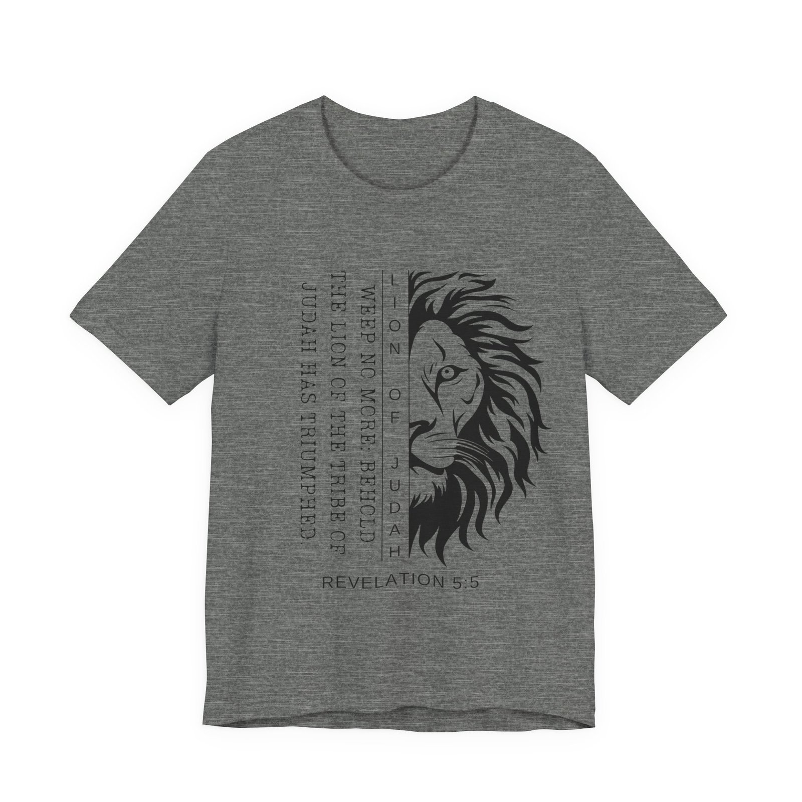 Lion of Judah Shirt - Unisex Bella Canvas Christian T-Shirt with Revelation 5:5, Bible Verse Lion Head Graphic Tee - Image 4