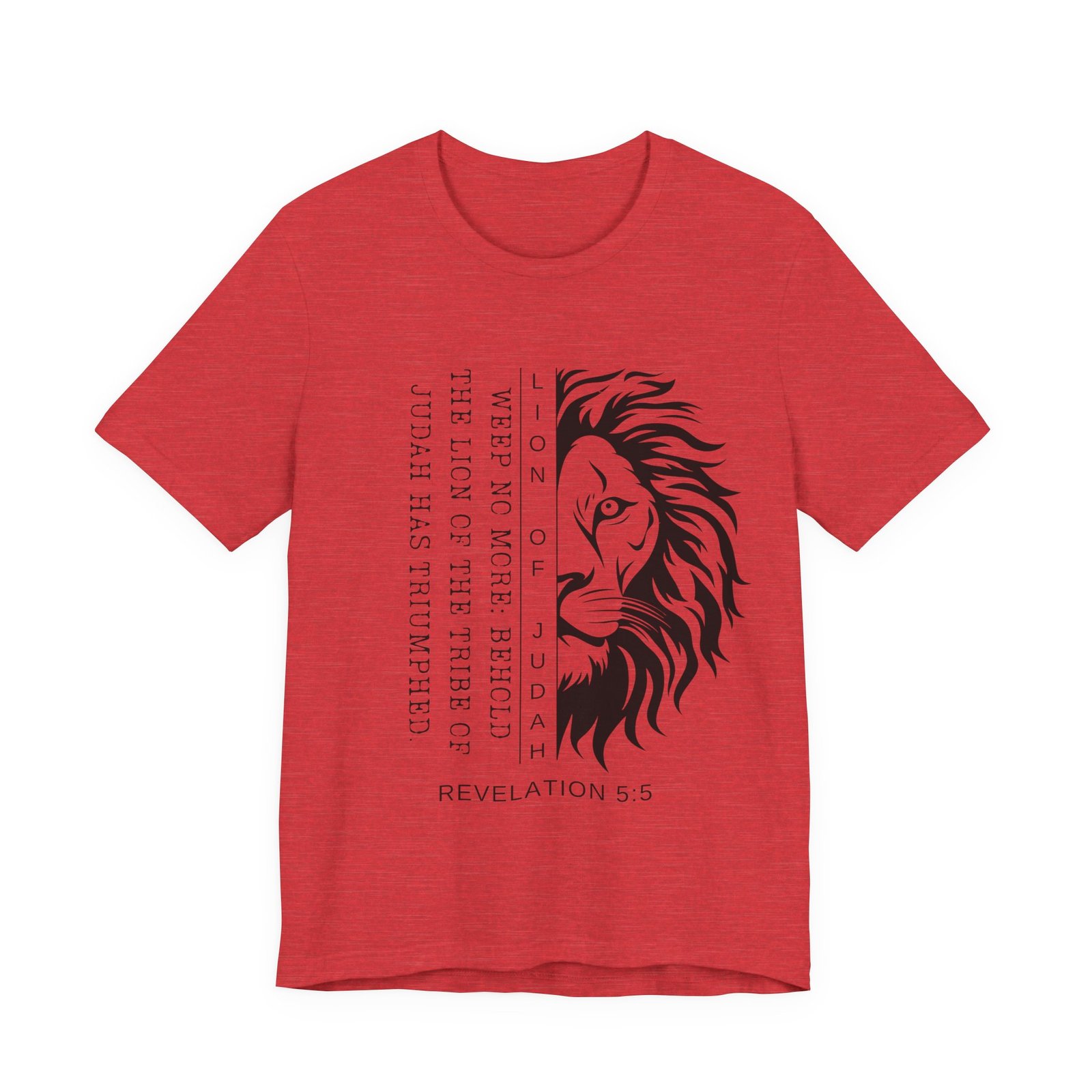 Lion of Judah Shirt - Unisex Bella Canvas Christian T-Shirt with Revelation 5:5, Bible Verse Lion Head Graphic Tee - Image 15