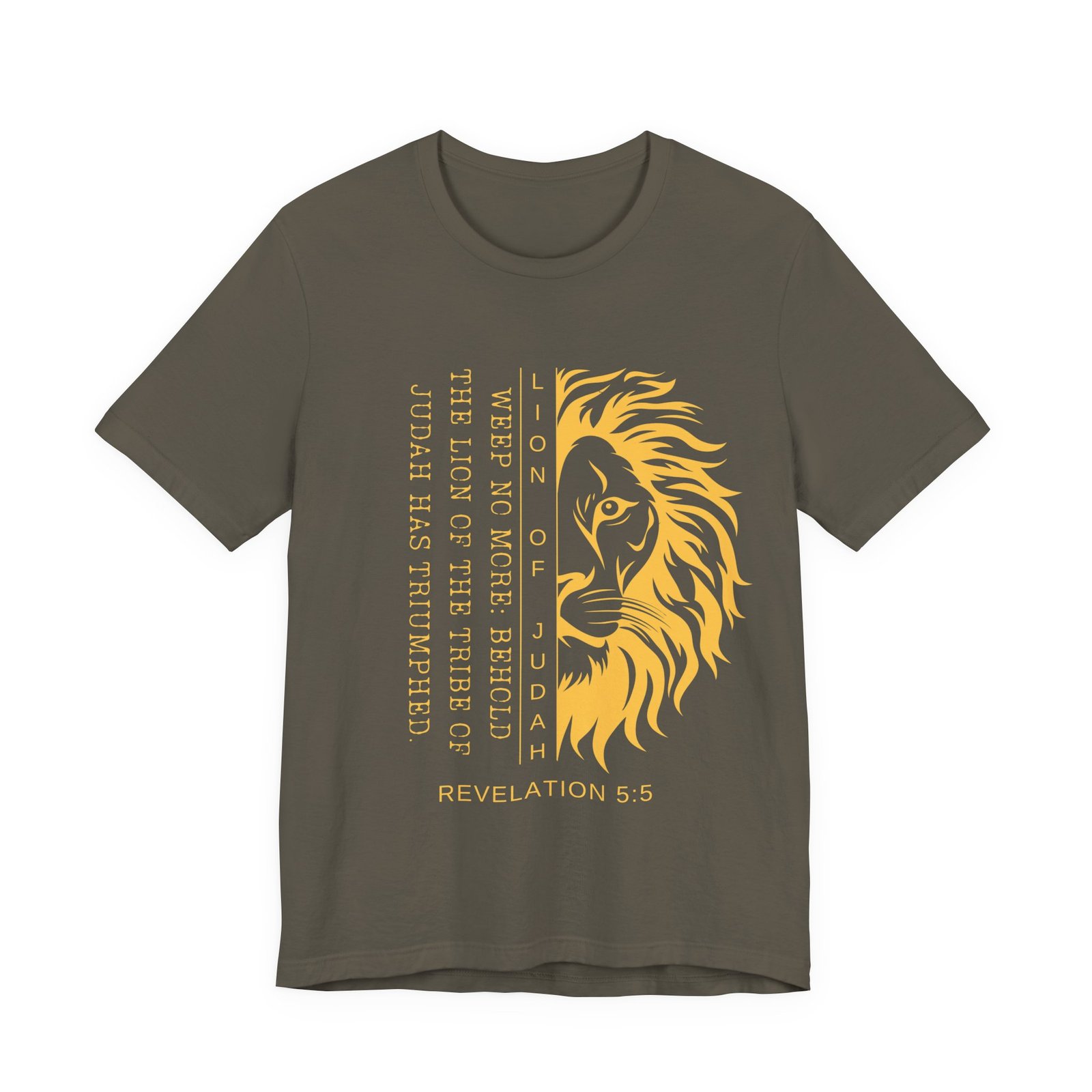 Lion of Judah Shirt - Unisex Bella Canvas Christian T-Shirt with Revelation 5:5, Bible Verse Lion Head Graphic Tee - Image 5
