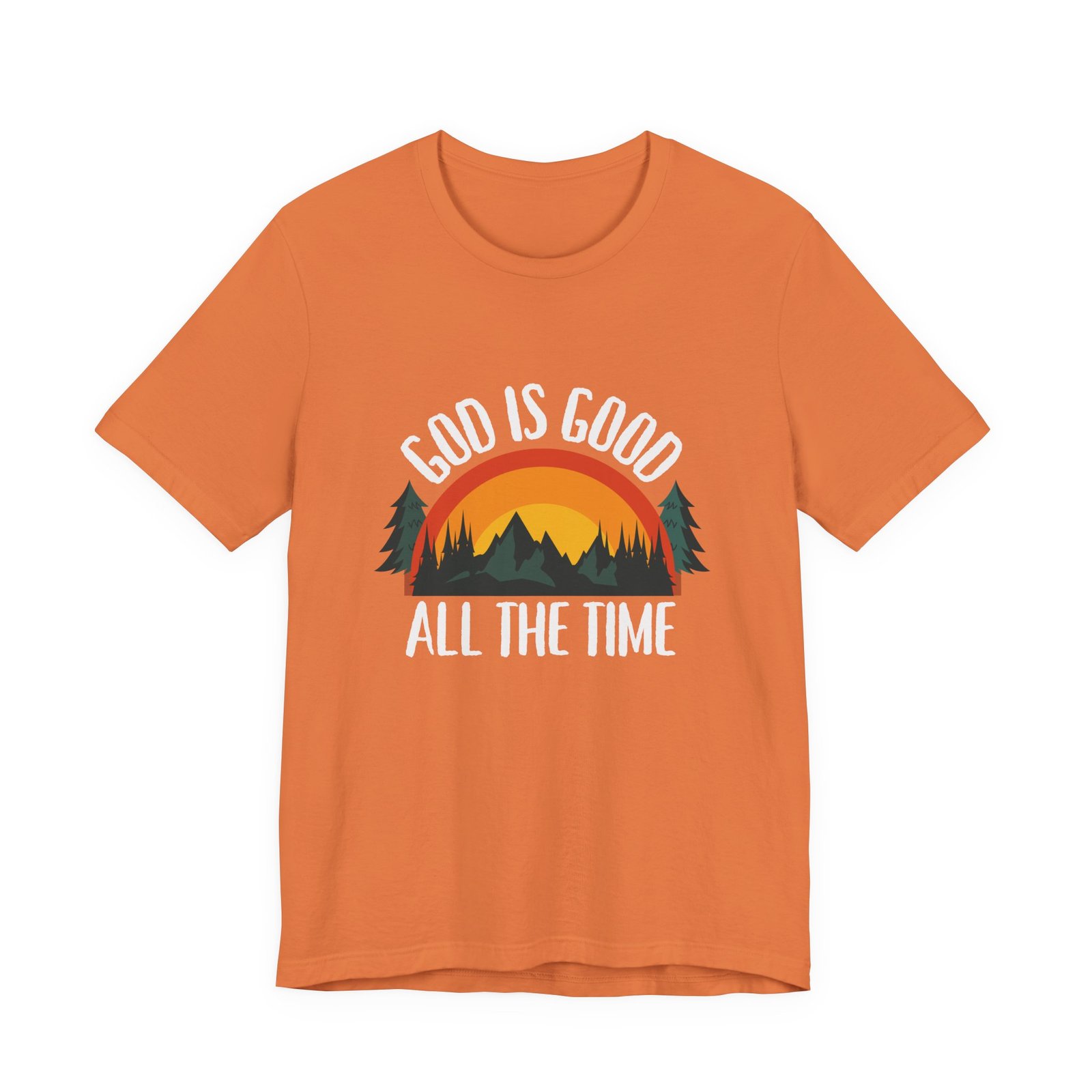 God Is Good All the Time Shirt Retro - Vintage Forest Design, Unisex Christian T-Shirt, Faith Graphic Tee - Image 3