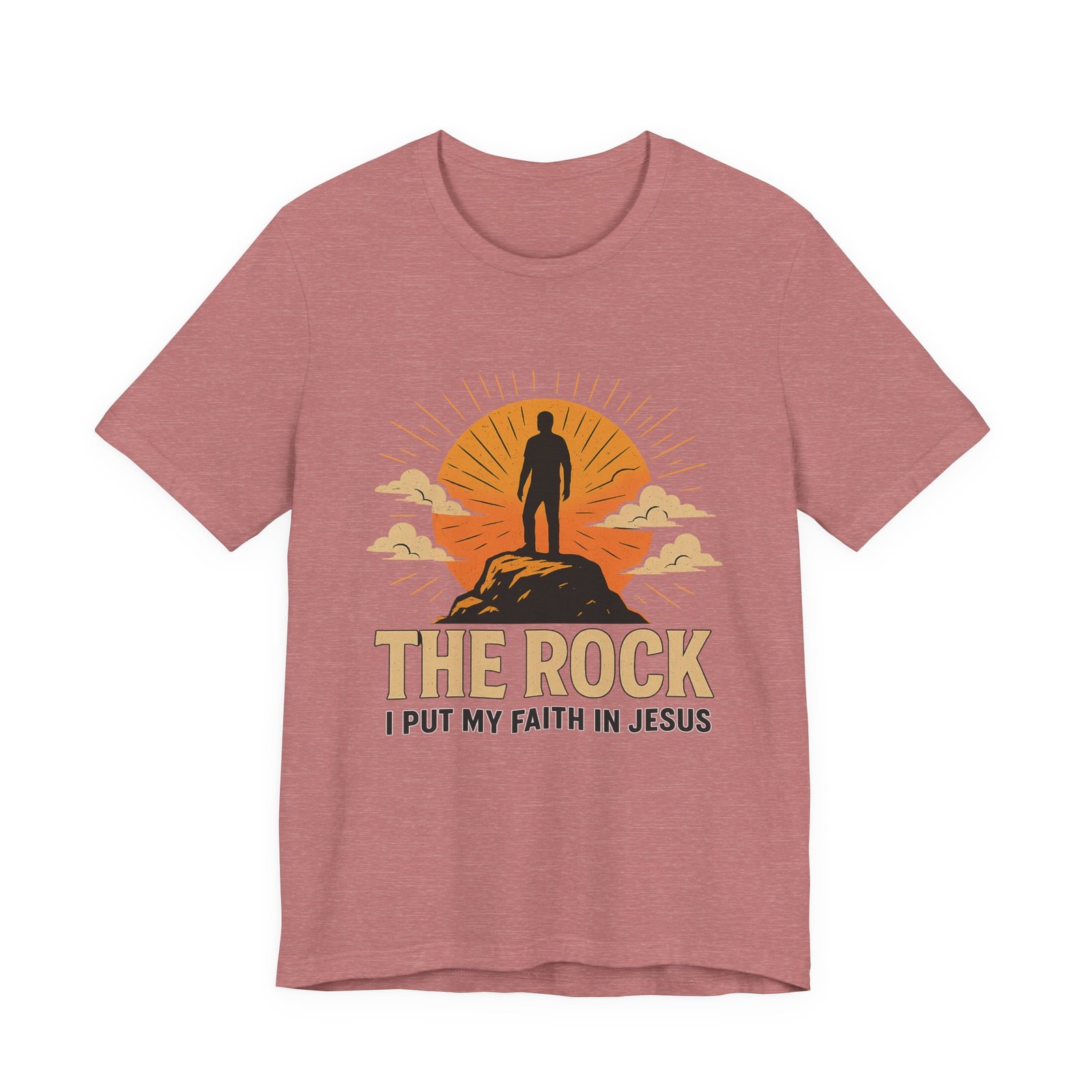 The Rock Shirt: Bella Canvas Unisex Christian T-Shirt, I Put My Faith in Jesus Worship Song Inspired Graphic Tee - Image 3