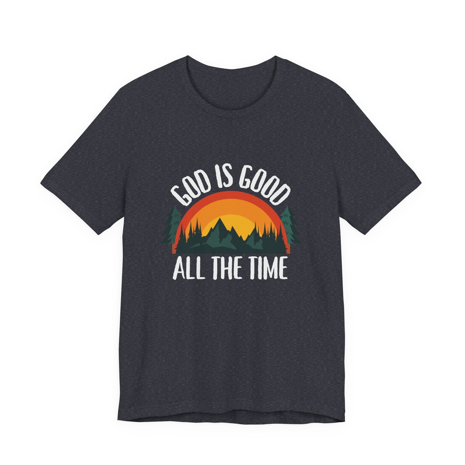God Is Good All the Time Shirt Retro - Vintage Forest Design, Unisex Christian T-Shirt, Faith Graphic Tee - Image 13