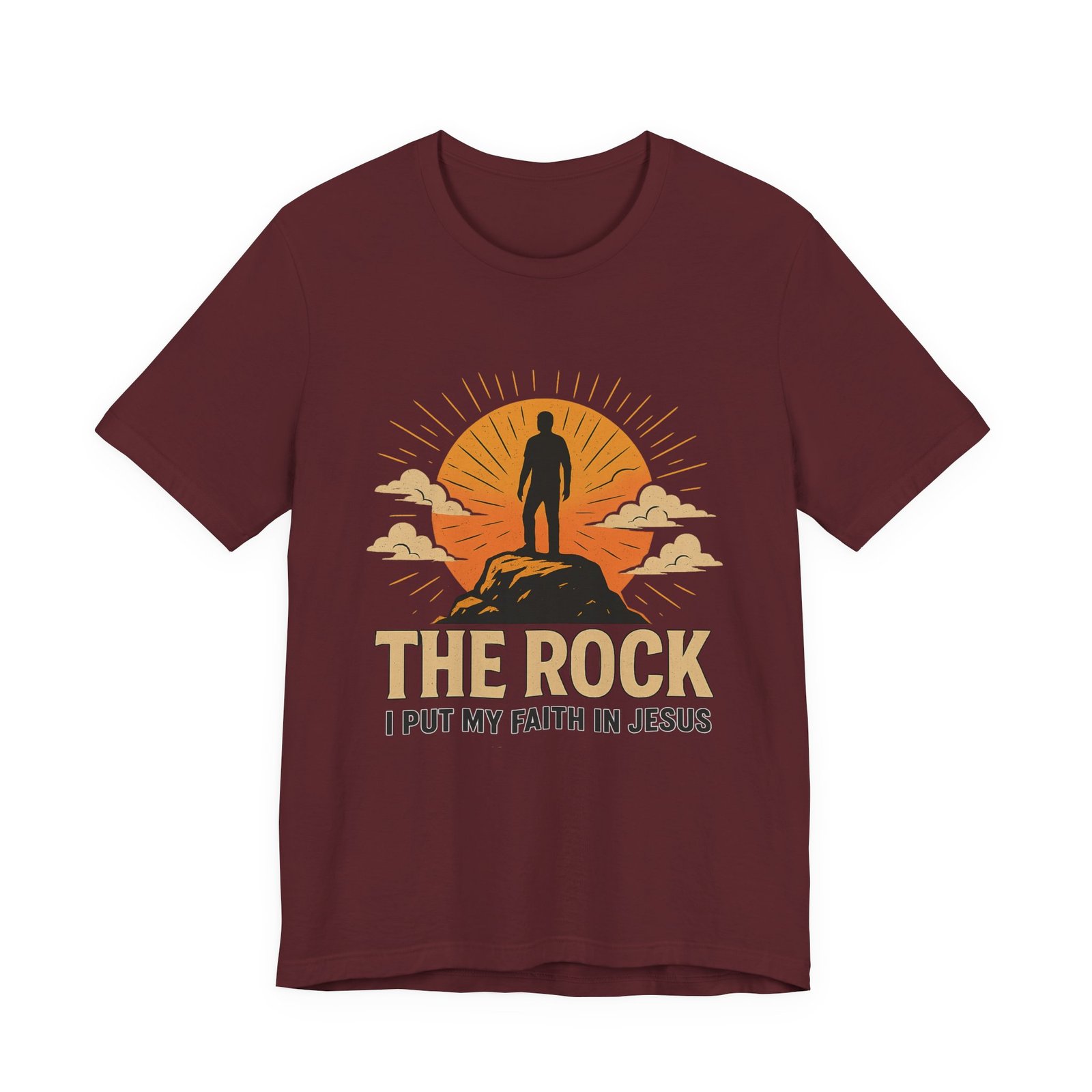 The Rock Shirt: Bella Canvas Unisex Christian T-Shirt, I Put My Faith in Jesus Worship Song Inspired Graphic Tee - Image 12