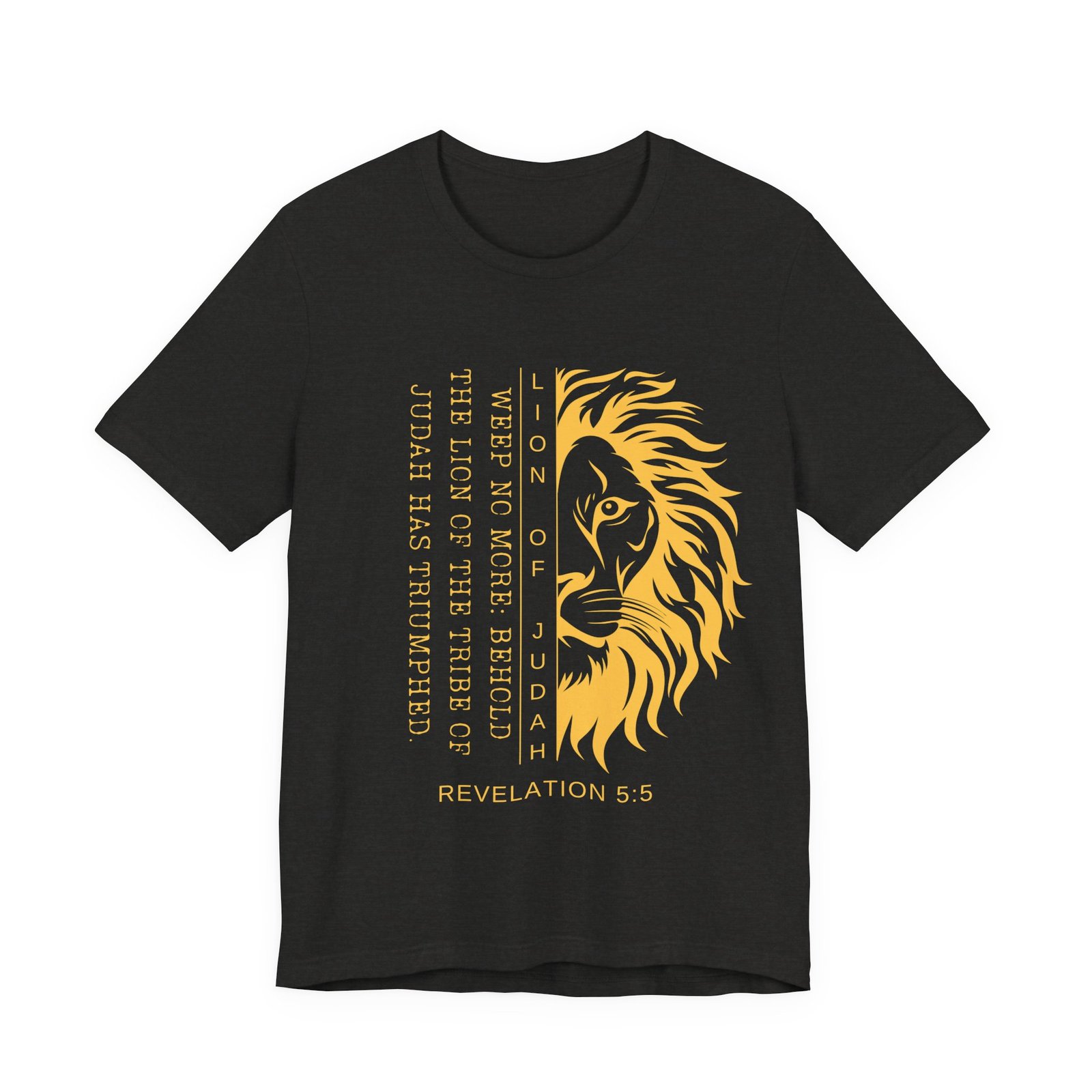 Lion of Judah Shirt - Unisex Bella Canvas Christian T-Shirt with Revelation 5:5, Bible Verse Lion Head Graphic Tee - Image 4
