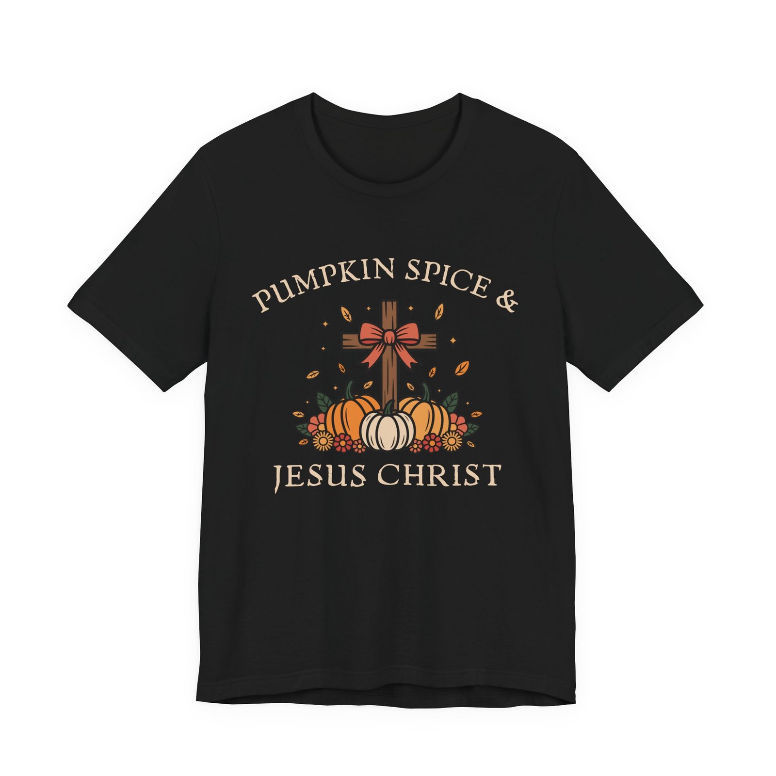 Pumpkin Spice and Jesus Christ - Bella Canvas Unisex T-shirt, Christian Fall Apparel, Faith & Coffee - Image 5