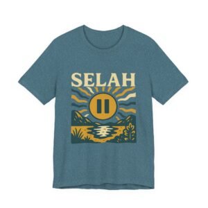 Selah Shirt - Bella Canvas Unisex Christian TShirt with Sunset Pause Button, Faith Inspired Graphic Tee