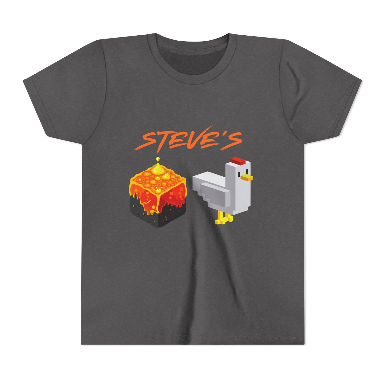 Steve's Lava Chicken Shirt - Youth Bella Canvas Minecraft Movie-inspired Tee, Funny Gamer Graphic