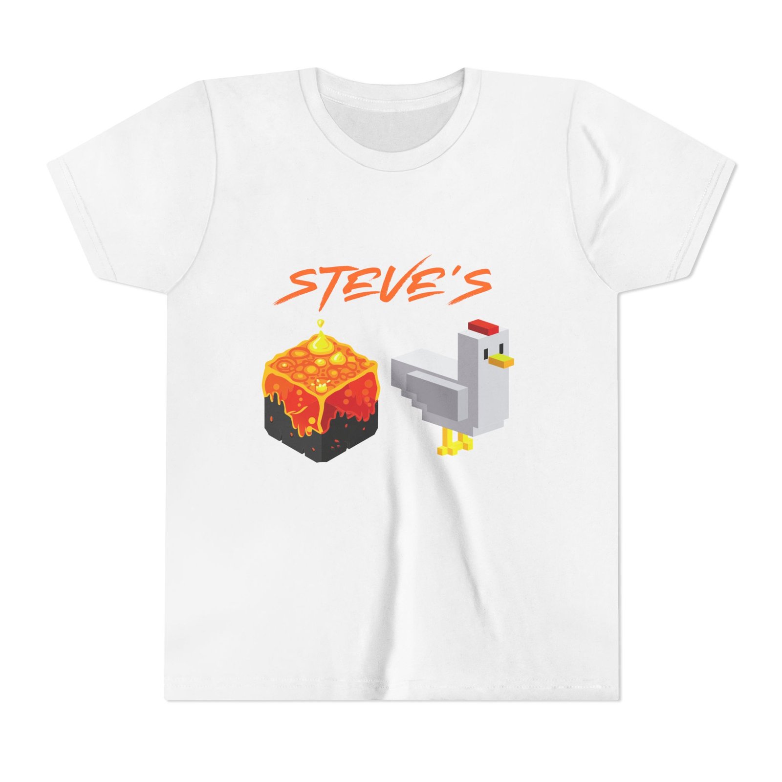 Steve's Lava Chicken Shirt - Youth Bella Canvas Minecraft Movie-inspired Tee, Funny Gamer Graphic - Image 2