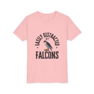 Easily Distracted by Falcons Youth Tee, Fun Animal Shirt, Cute Kids Outfit, Gift for Bird Lovers, Nature Inspired Apparel