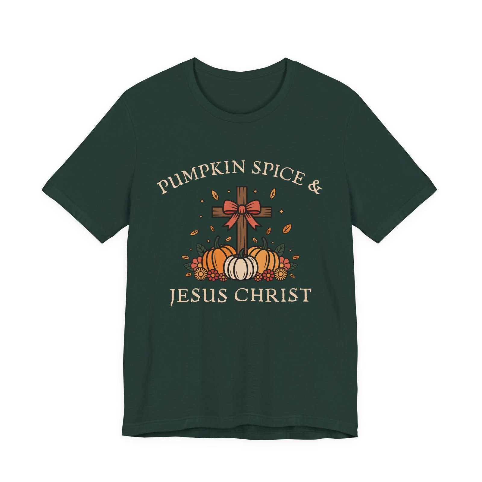 Pumpkin Spice and Jesus Christ - Bella Canvas Unisex T-shirt, Christian Fall Apparel, Faith & Coffee - Image 9