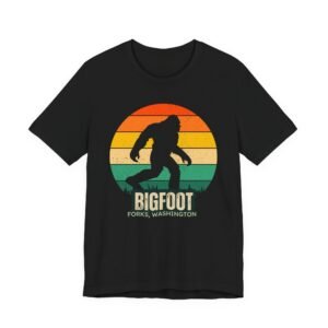 Bigfoot Shirt - Bella Canvas Unisex T-Shirt with Forks, Washington Graphic, PNW Sasquatch Adventure Tee