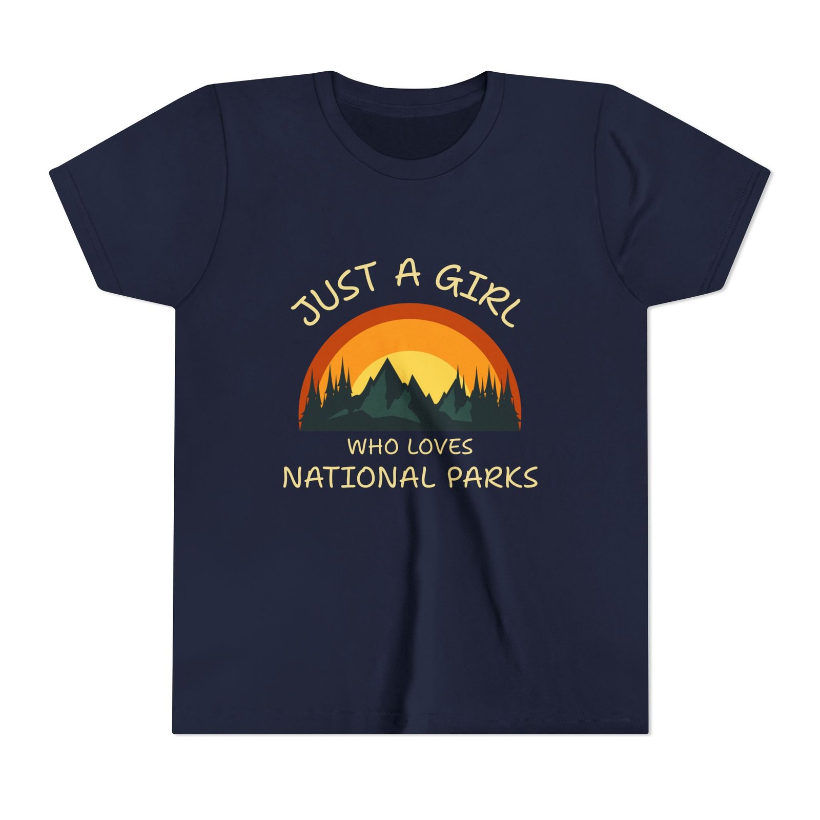 Just a Girl Who Loves National Parks Youth T-Shirt - Adventure Kids Tee, Outdoor Nature Lover Shirt - Image 5