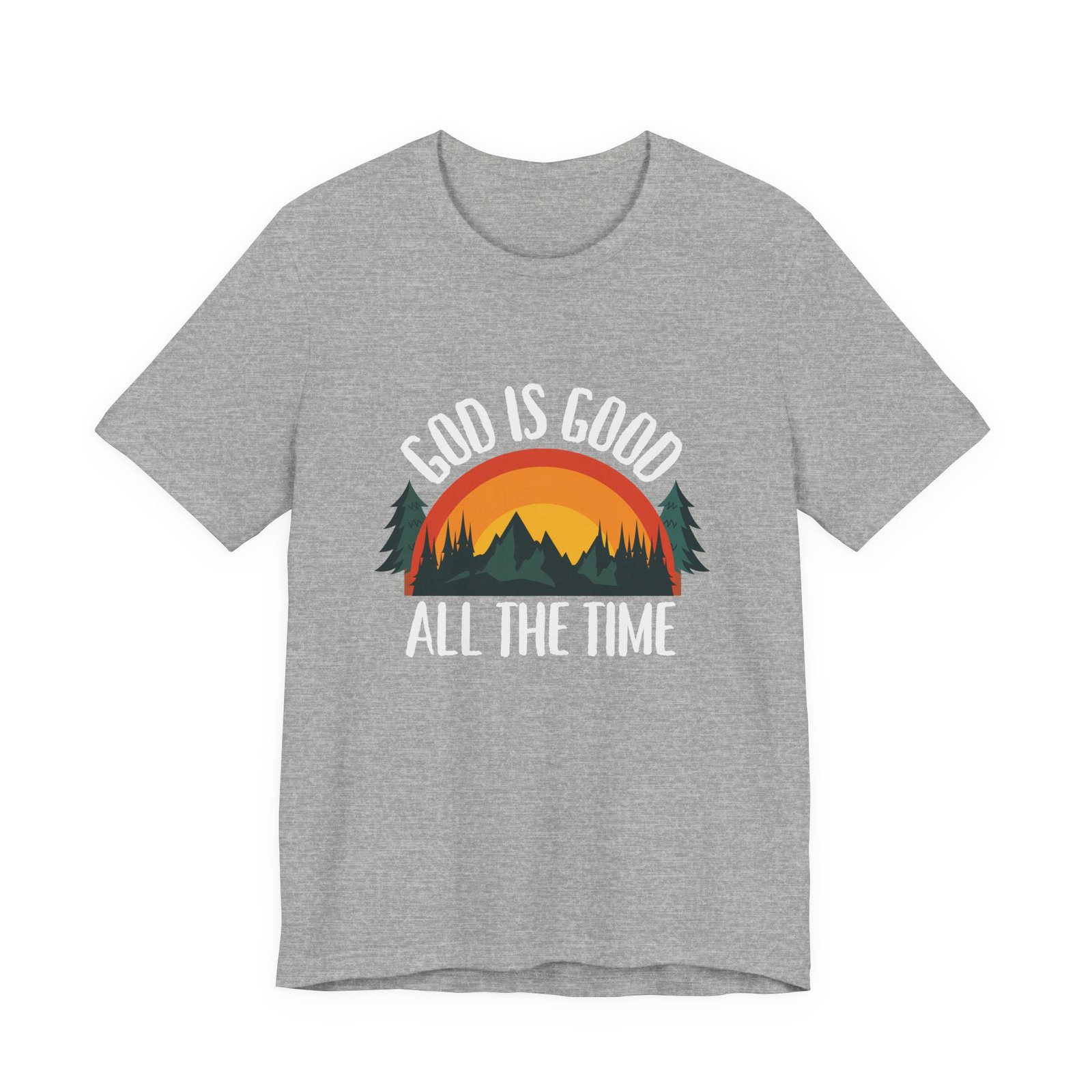 God Is Good All the Time Shirt Retro - Vintage Forest Design, Unisex Christian T-Shirt, Faith Graphic Tee - Image 9