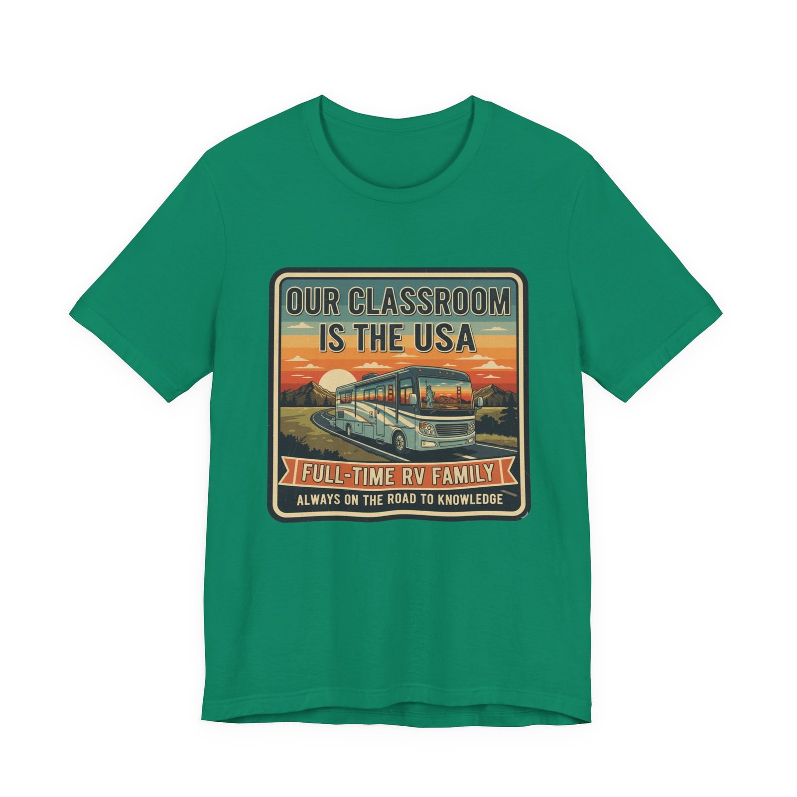 Our Classroom Is the USA Shirt – Full-Time RV Family Roadschooling T-Shirt, On the Road to Knowledge Homeschool Tee - Image 11