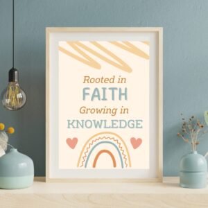 Homeschool Wall Art: Boho Christian Prints, Set of 10 (PDF Download)