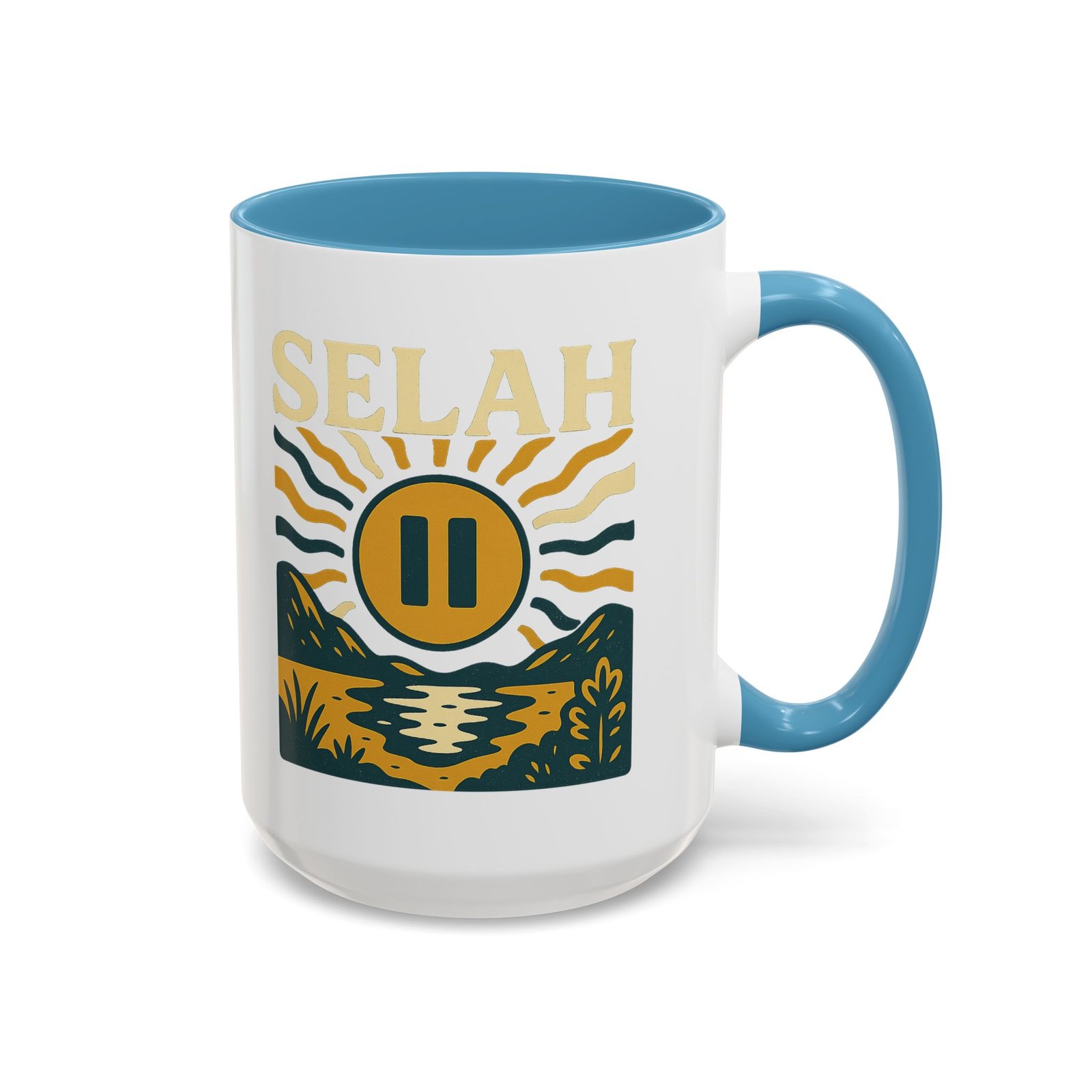 Selah Sunrise Coffee Mug — 11/15oz Accent Ceramic Mug with Pause Symbol and Scenic Nature Design - Image 11