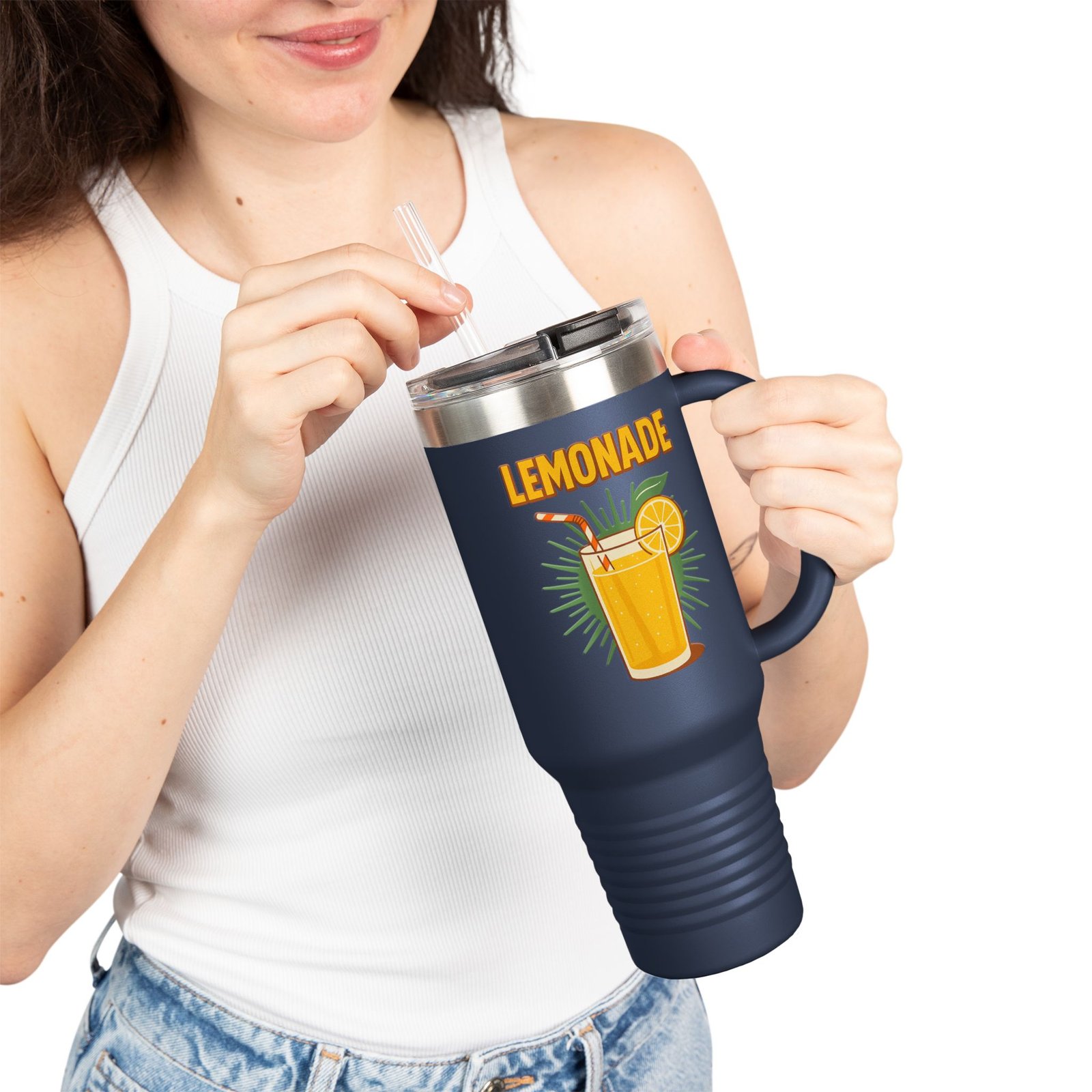 40oz Insulated Travel Mug — Retro "Lemonade" Illustration (Forrest Frank & The Figs) - Image 2