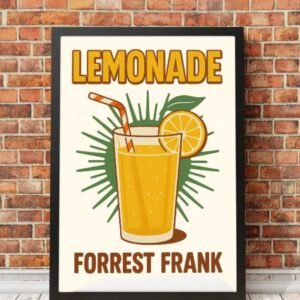 Retro Lemonade Wall Art – Forrest Frank Inspired Printable Poster | Vintage Drink Illustration | Digital Download (3:4 Ratio PDF)