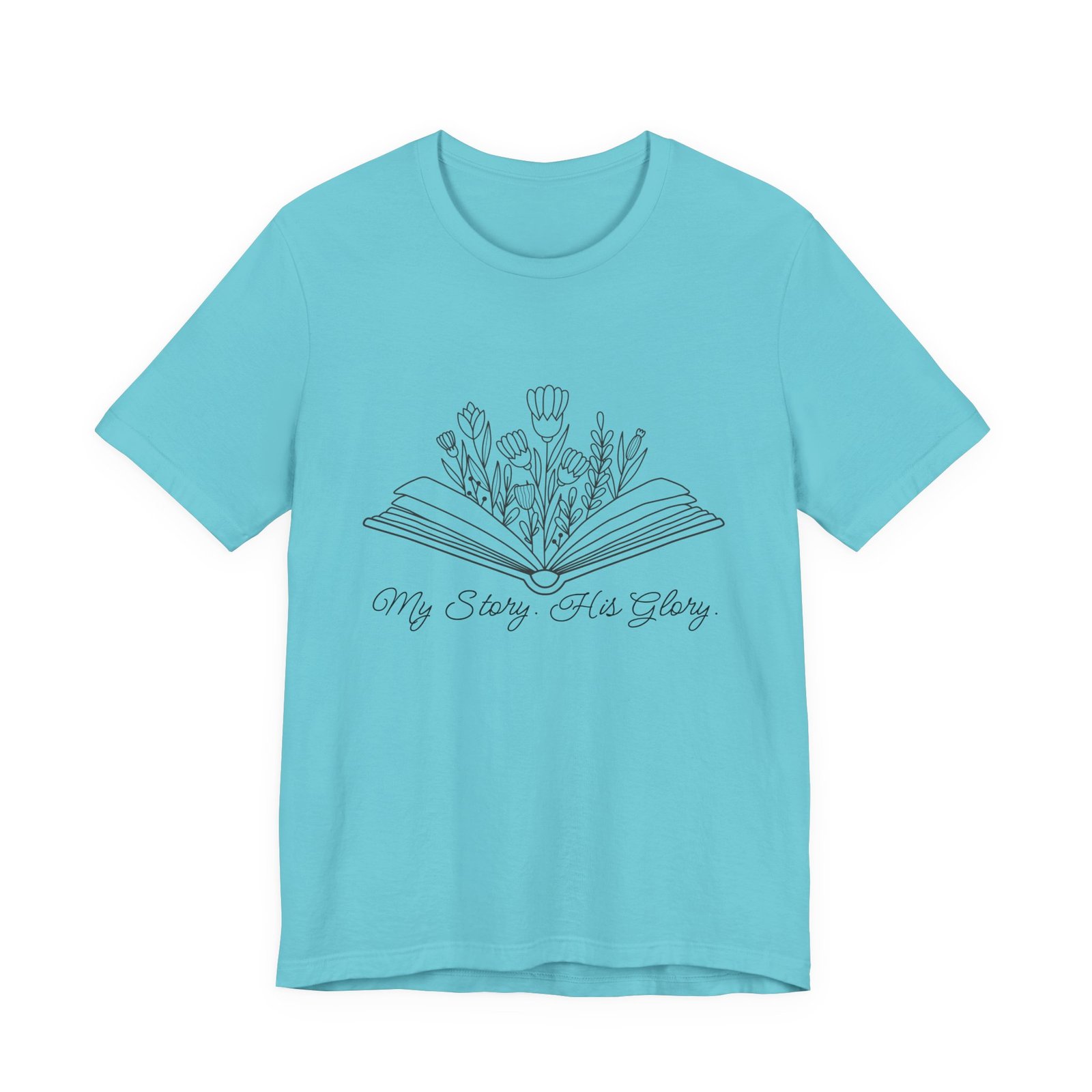 My Story His Glory Shirt - Bella Canvas Unisex Christian T-Shirt, Faith Graphic Tee with Book & Flowers - Image 10
