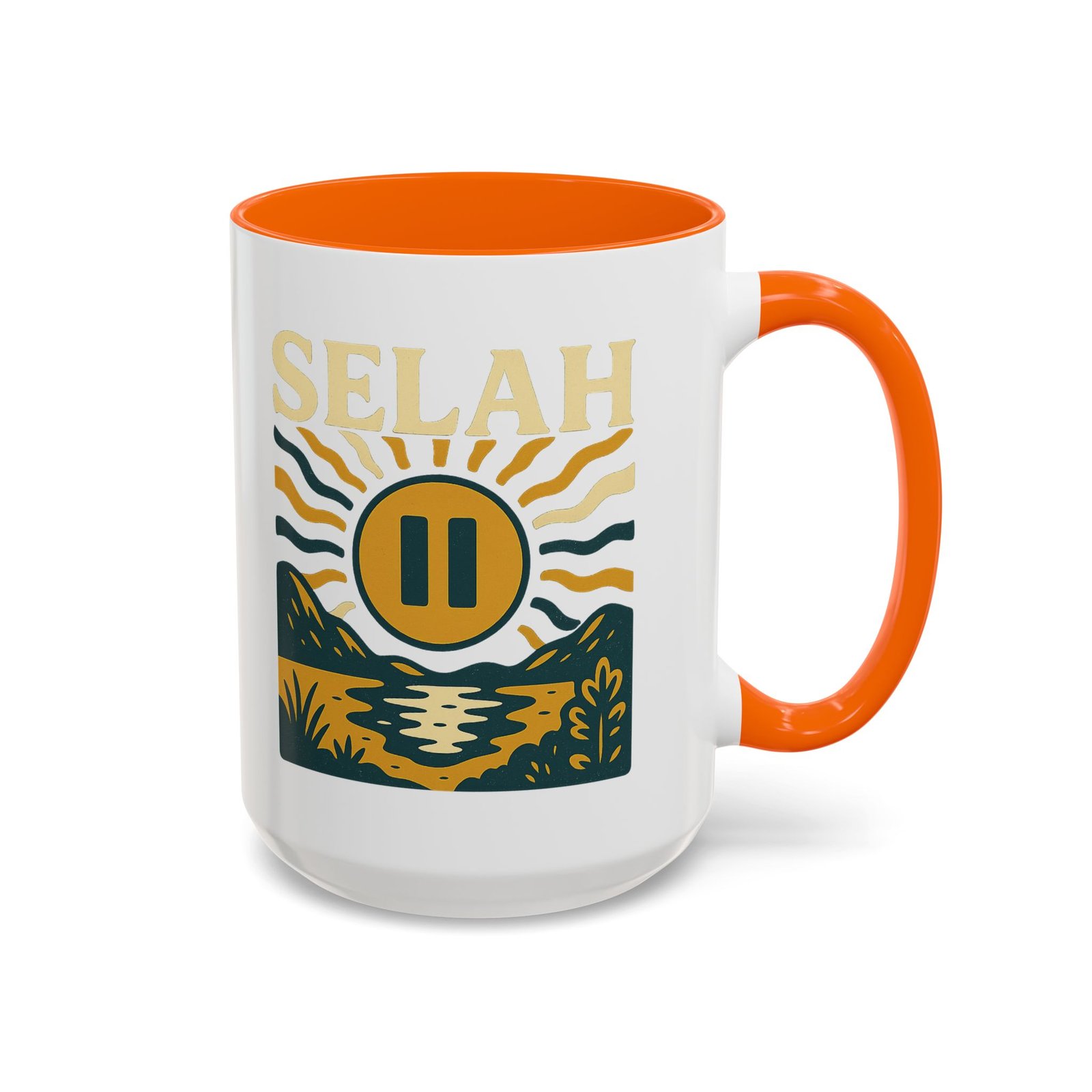 Selah Sunrise Coffee Mug — 11/15oz Accent Ceramic Mug with Pause Symbol and Scenic Nature Design - Image 14