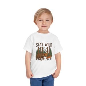 Stay Wild Bear and Fox Toddler Tee - Woodland Forest Animals