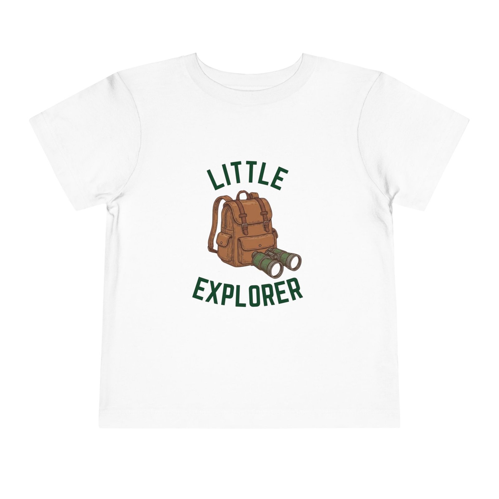 Little Explorer Toddler T-Shirt | Kids Adventure Shirt | Binoculars & Backpack Graphic Tee | Nature Loving Kid Shirt | Outdoor Toddler Tee - Image 2