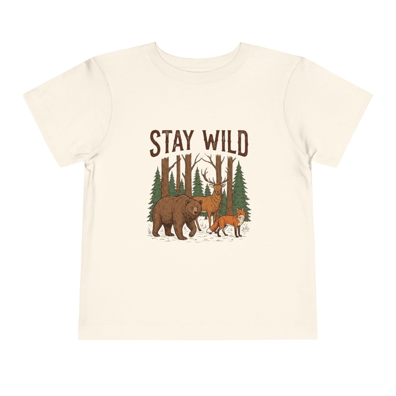 Stay Wild Bear and Fox Toddler Tee - Woodland Forest Animals - Image 9